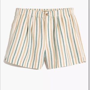 Madewell Linen-Blend Track Shorts in Stripe size small